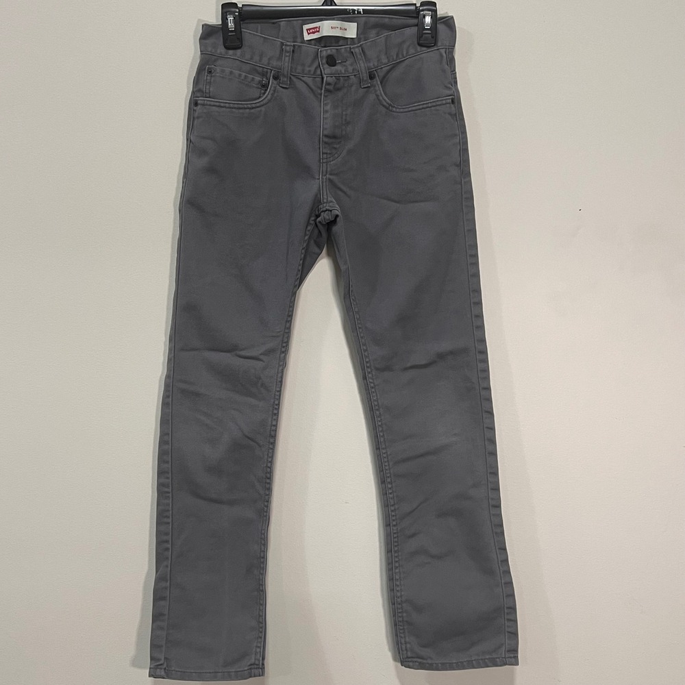 Levis 511 Slim Boys Gray Pants Size 16 Regular W28 L28 Charcoal Twill Chino
